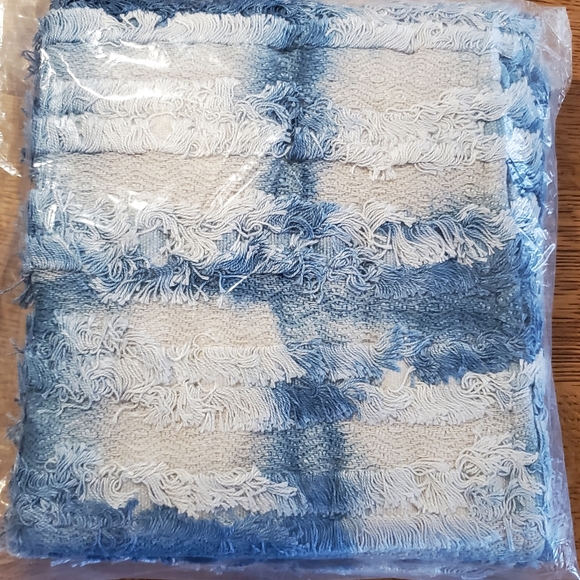 Anthropologie Fringed Lara Throw Blanket - blue - Picture 7 of 7